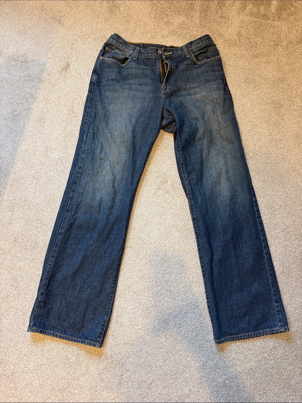 Lucky Brand Men's Dark Blue Straight-Leg Jeans size 34x34